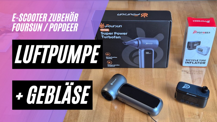 POPDEER P-T01 mini Luftpumpe und FOURSUN TF100 Luftgebläse