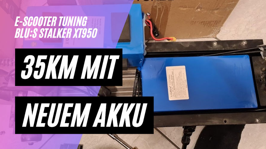 35 km Reichweite beim Blu:s Stalker XT950 dank neuem Akku