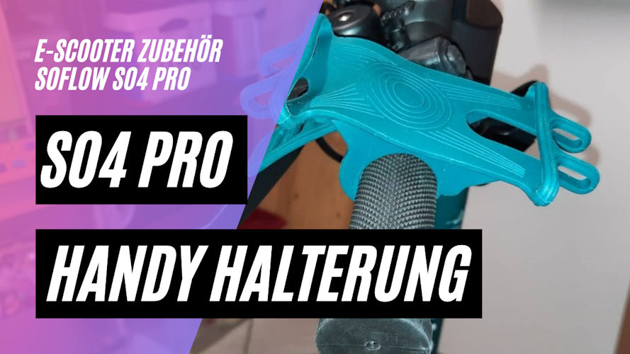 Soflow So4 Pro mitgelieferte Handyhalterung anbringen