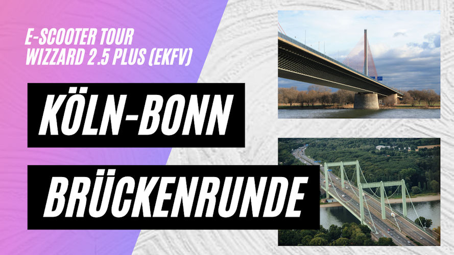 Brückenrunde Köln/Bonn, 51,6 km Reichweitenrekord Wizzard 2.5 Plus eKFV. Der König der Langstrecke.