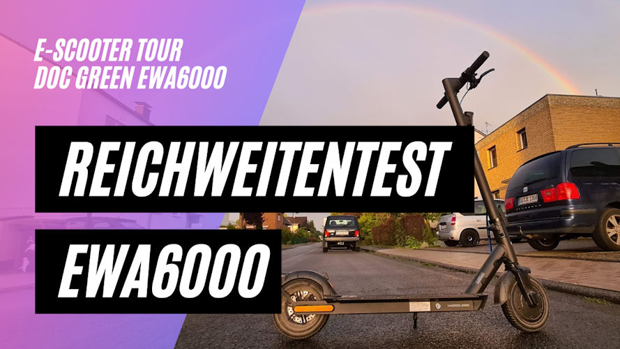 Doc Green EWA6000 Reichweitentest im Sport Modus bei 122 kg Fahrergewicht