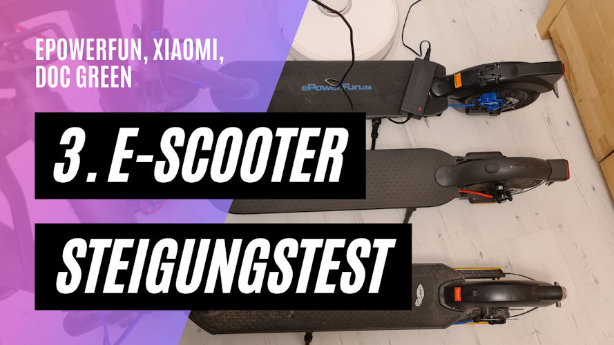 Steigungstest 3: ePowerFun ePF-1 PRO, Xiaomi MI PRO 2, Doc Green EWA6000 bei 118kg