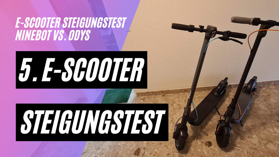 Steigungstest 5: 300W Modelle, Ninebot F30D vs. ODYS Alpha X3 PRO