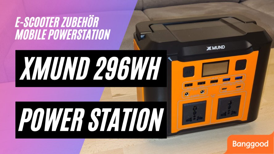 E-Scooter nachladen mit der XMUND XD-PS8 Portable Power Station 296WH 300W Ausgangsleistung