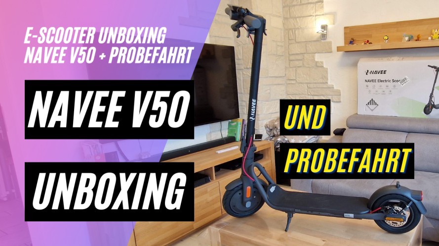 NAVEE V50 ABE - Unboxing und Probefahrt (350W ; 36V ; 10,4AH) Der Scooter mit dem Dreh.