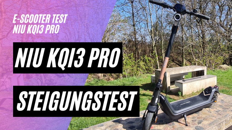 NIU KQi3 PRO - Steigungstest und Performance Messung (48V; 350W; 10,4AH; 9,5 Zoll)