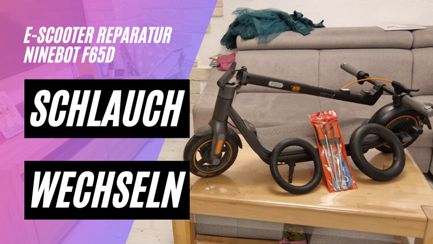 E-Scooter Schlauch wechseln - beim Ninebot F65D (48V, 12AH, 400W)