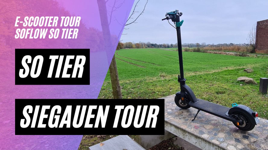 Tour durch die Siegaue mit dem SoFlow SO TIER  (48V 500W 10,5AH 17kg 150kg Zuladung)