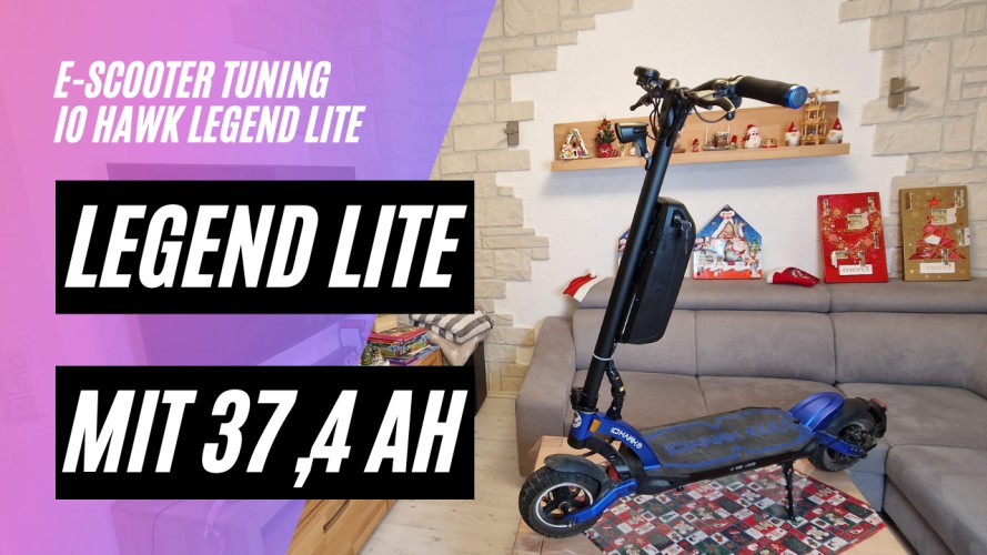 IO HAWK Legend LITE 100km Umbau auf 37,4 AH (1795,2WH)
