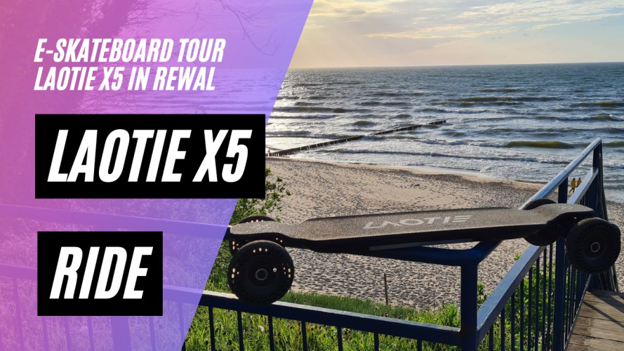 Fahrt mit dem LAOTIE X5 E-Skateboard (3300W, 40 km/h, 270WH, Zuladung: 150 kg, Gewicht: 10 kg)