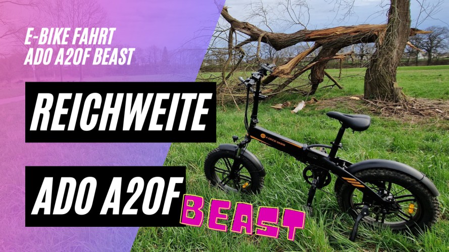 ADO A20F Beast - Reichweitentest (36V; 14,5AH; 250W) 25/km/h Fatbike, StVZO, Drehmomentsensor