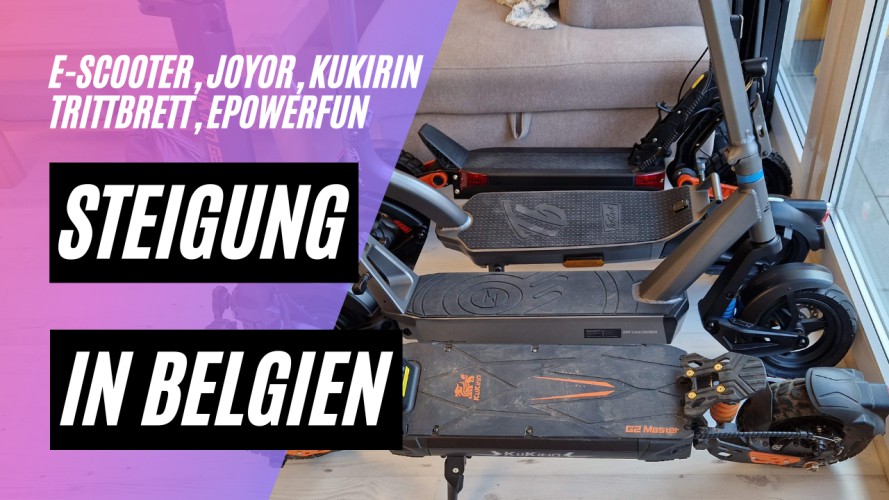 Steigungstests in Belgien (Pulse, Fritz, Hilde, Paul, KuKirin G2 Master und Joyor S10-S)