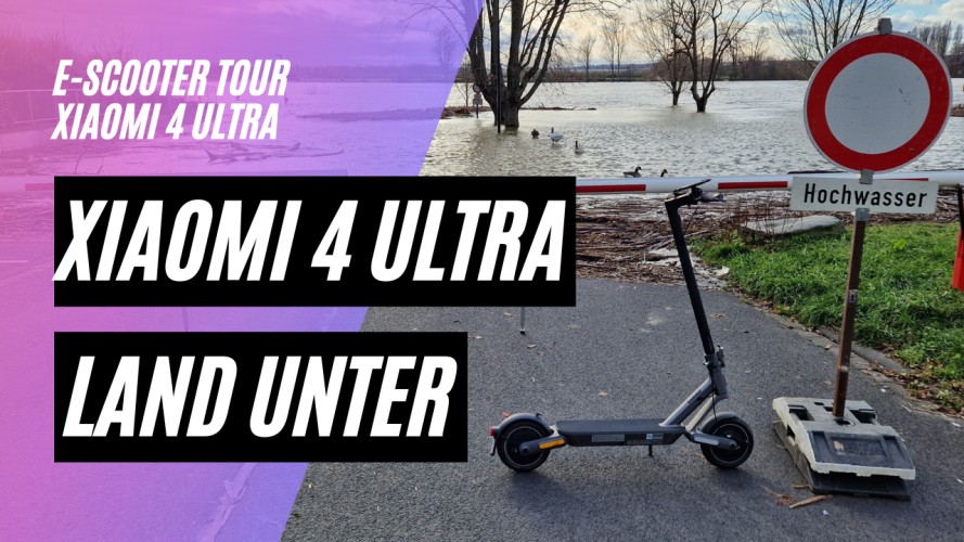 Xiaomi 4 Ultra - Fahrt bei Hochwasser in der Siegaue (48V; 12,75AH; 500W)